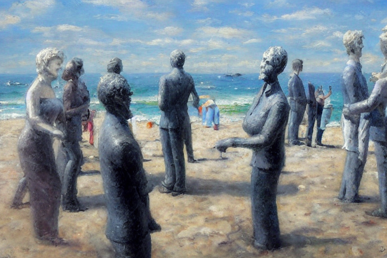 Selling your haunted house Sculptures People Beach