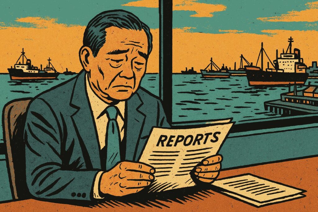 Director's Duty to Act as Sentinel Against Fraud 20250716 Old Man Reads Shipping Reports 1024x683