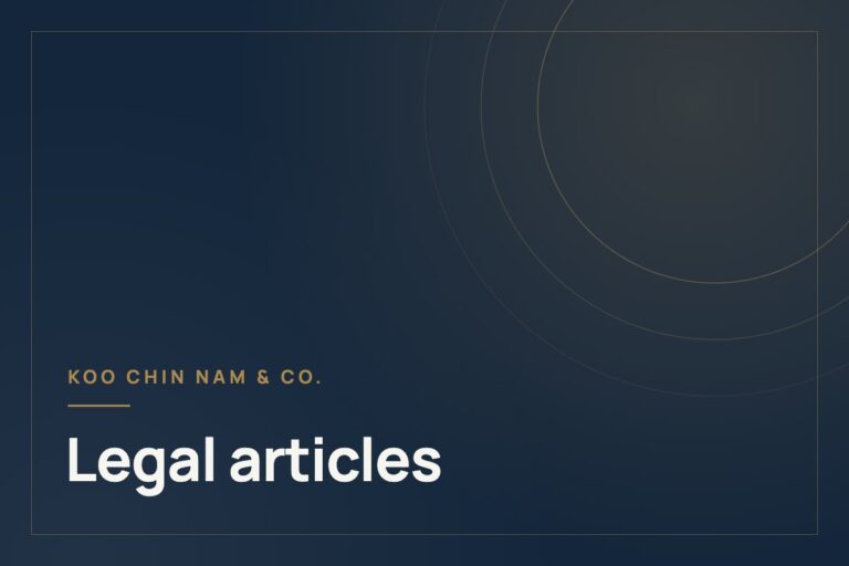 Koo Chin Nam & Co.: Legal articles